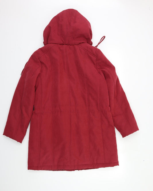 Bonmarché Womens Red Overcoat Coat Size 10