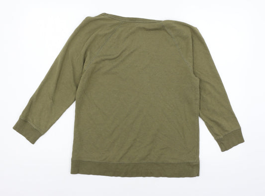 Chaus Womens Green Jersey Pullover Sweatshirt Size S