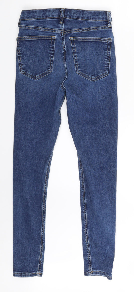 Topshop Womens Blue Denim Skinny Jeans Size 28 in L32 in
