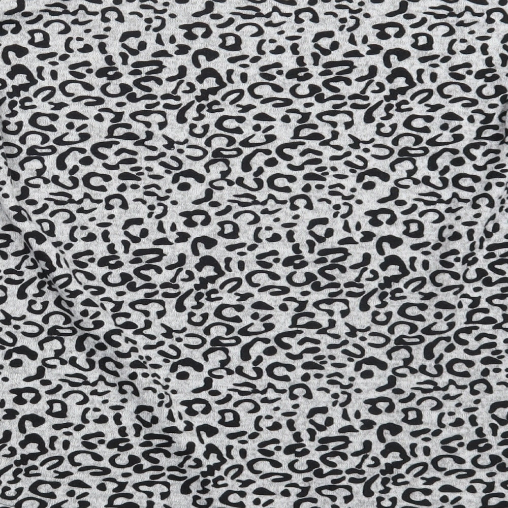 Stella Womens Grey Animal Print Pullover Jumper Size 10