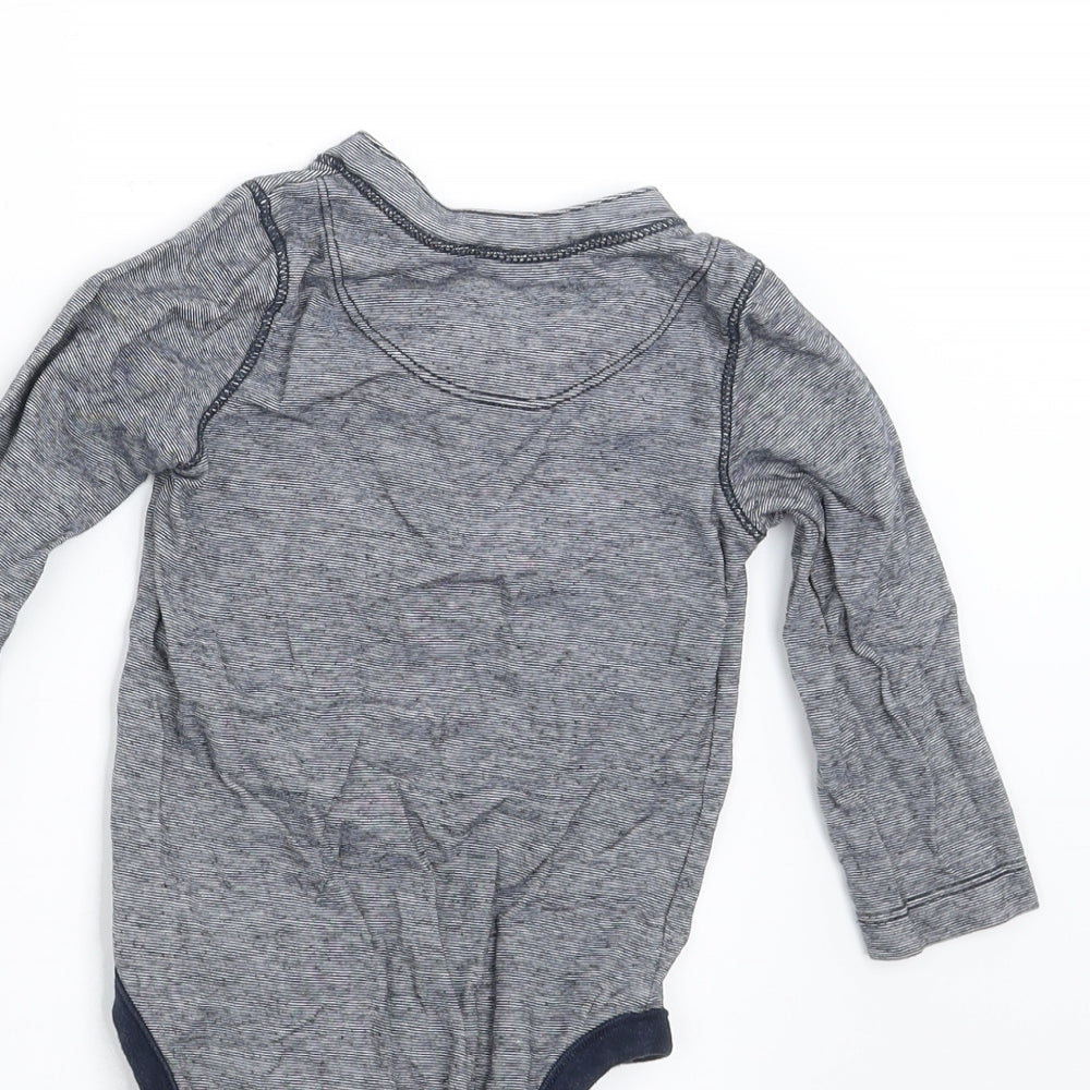Brand and care label for Gap Baby Blue Striped Basic T-Shirt, size 12-18, Months