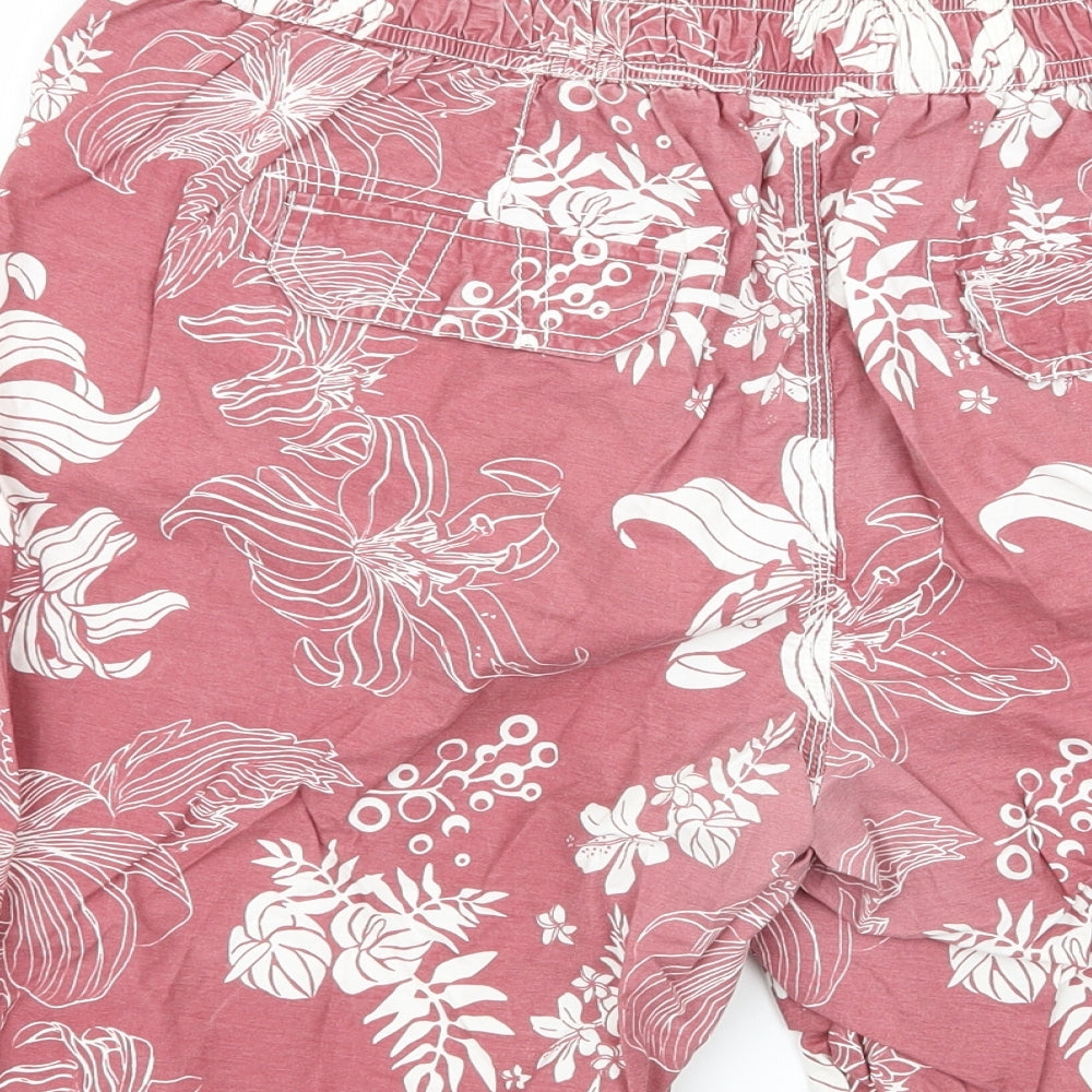 BHS Mens Red Floral Cargo Shorts Size M - Stretch waistband