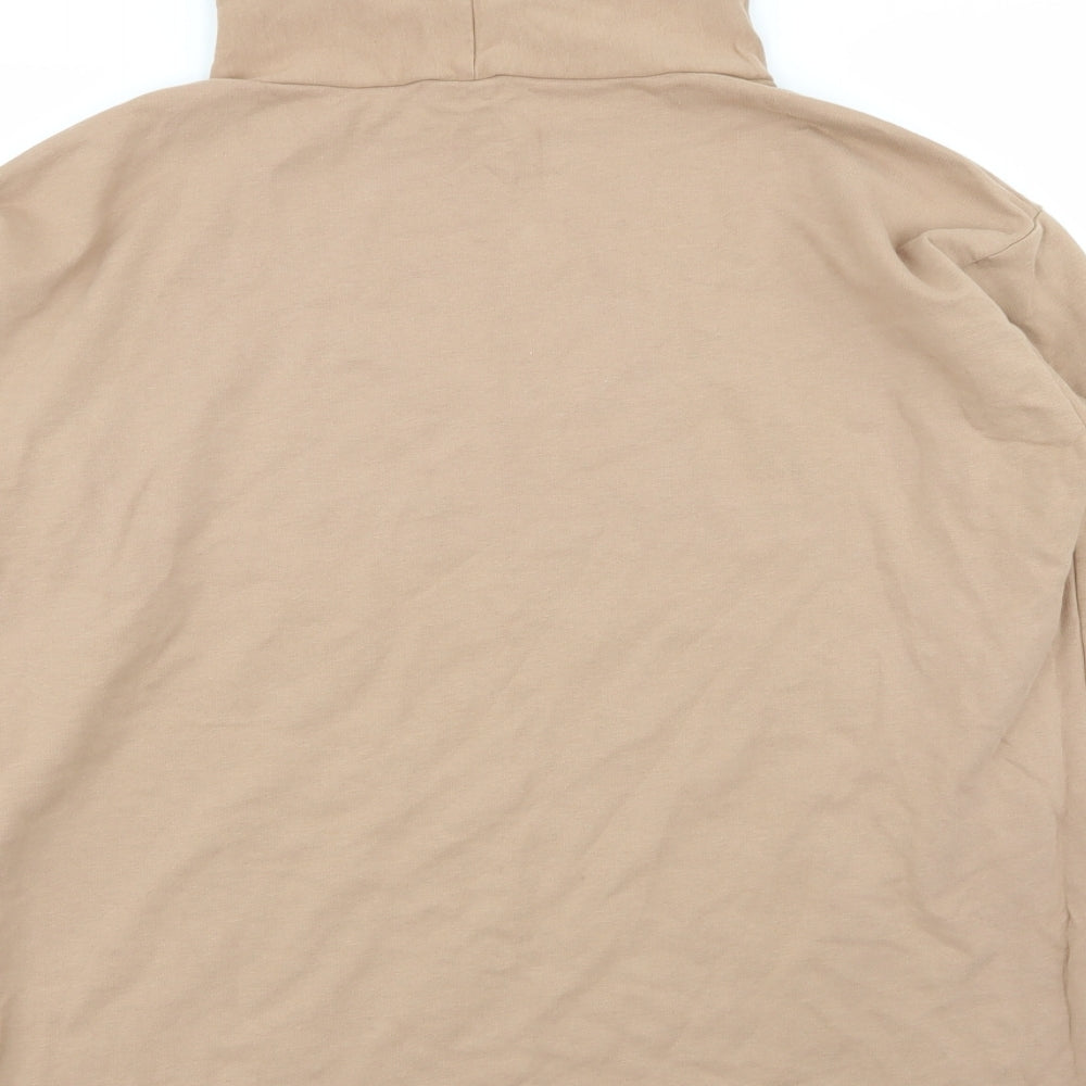 Brand and care label for ASOS women’s beige jumper, size UK 8