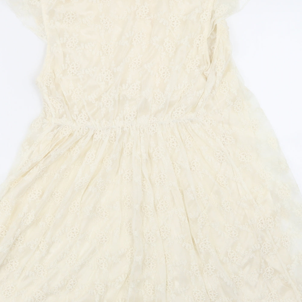 lily.j Girls Beige Geometric Fit & Flare Size M