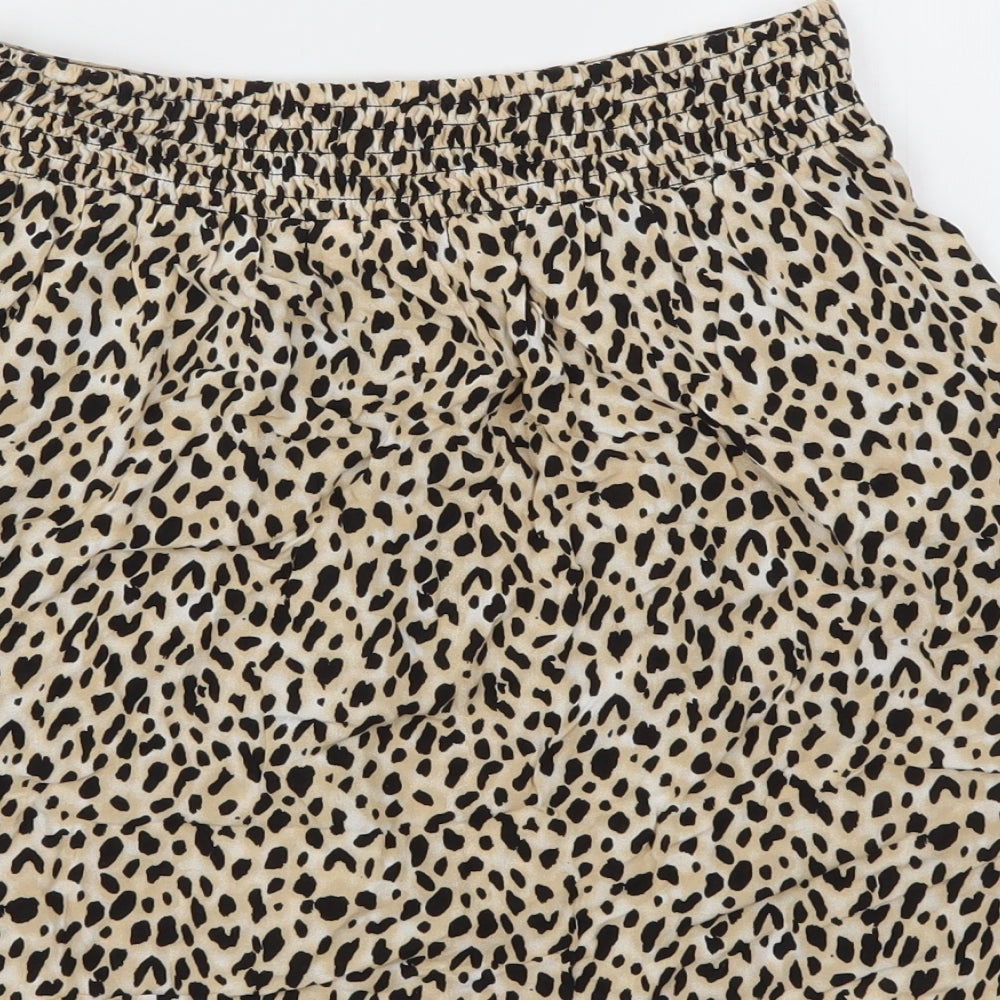 Papaya Womens Brown Animal Print Flare Skirt Size 8