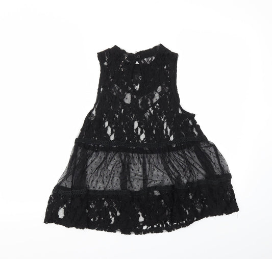 Poof Womens Black Basic T-Shirt Size M