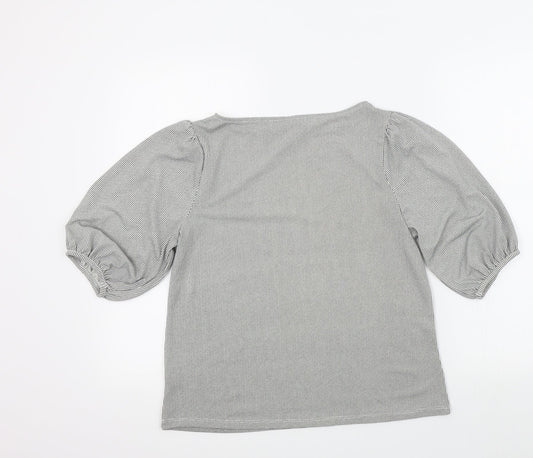 H&M Womens Black Geometric Basic T-Shirt Size S