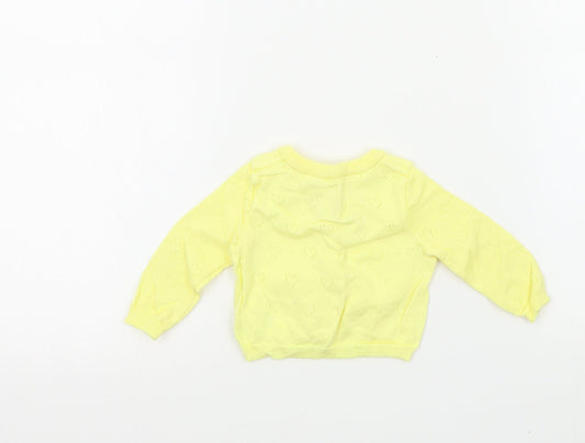 Earlydays Girls Yellow Cardigan Jumper Size 0-3 Months