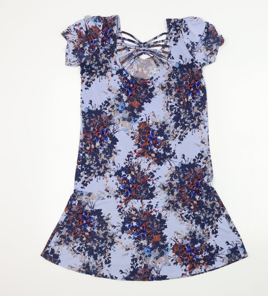 NEXT Womens Blue Floral A-Line Size 6