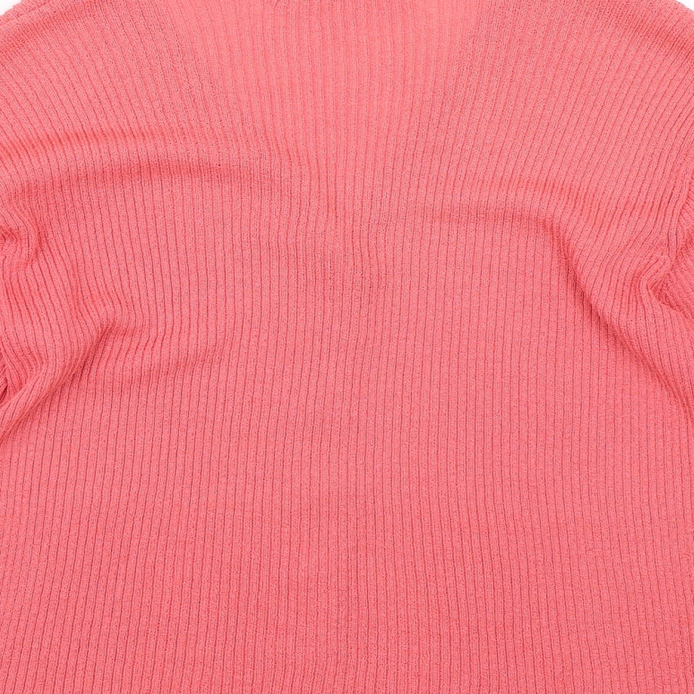 AMARANTO Womens Pink Striped Cardigan Jumper Size S