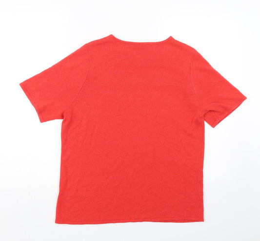 Love knitwear Womens Red Basic T-Shirt Size 10