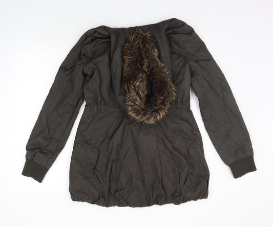 Select Womens Green Jacket Coat Size 10 - FAUX FUR