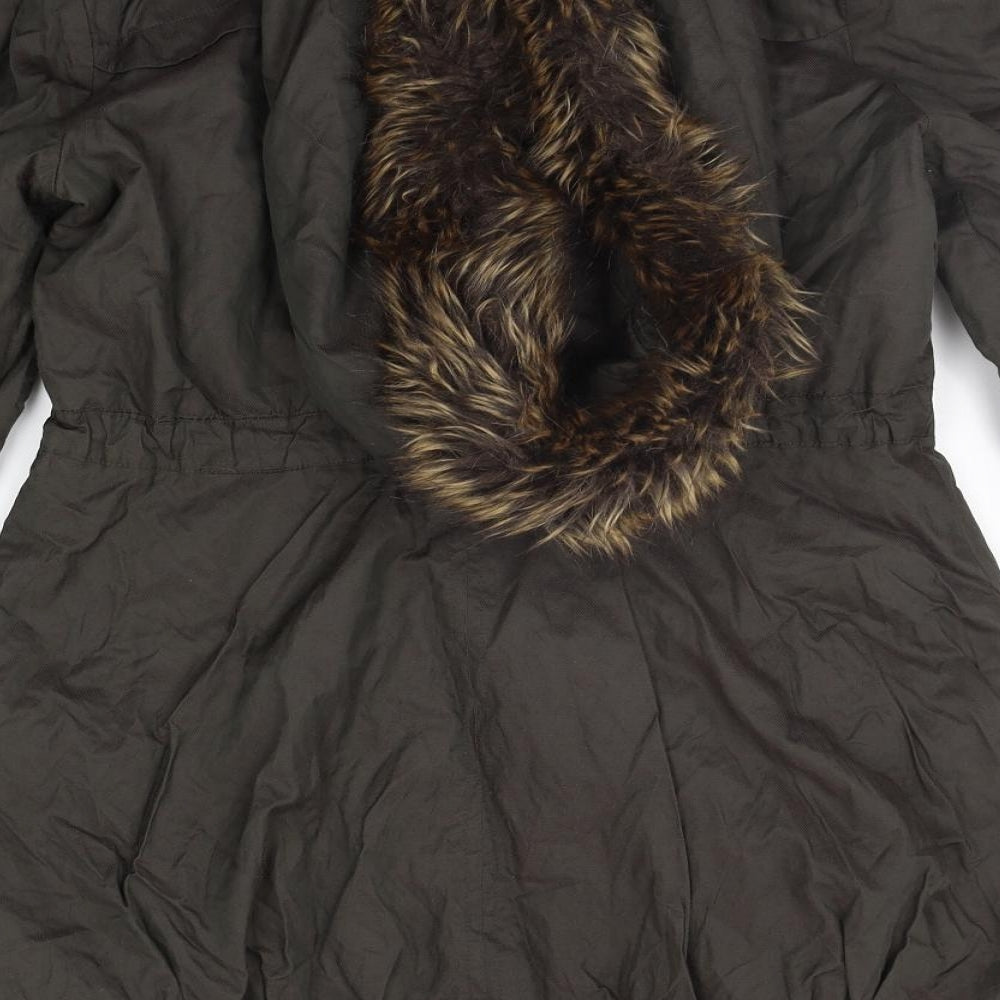 Select Womens Green Jacket Coat Size 10 - FAUX FUR