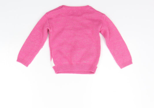 George Girls Pink Pullover Jumper Size 12-18 Months