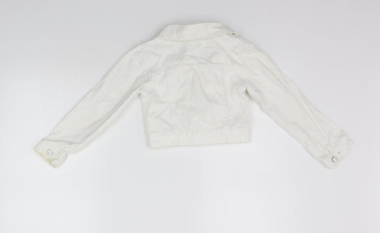 George Girls White Jacket Size 7-8 Years - washable mark