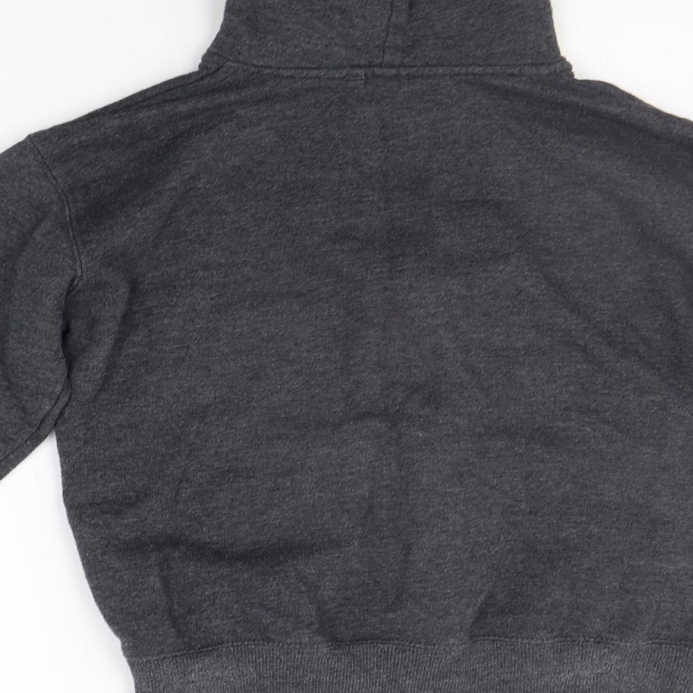 Preworn Girls Grey Full Zip Hoodie Size 13 Years