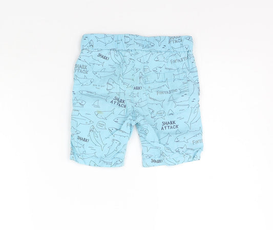 H&M Boys Blue Geometric Chino Shorts Size 2-3 Years