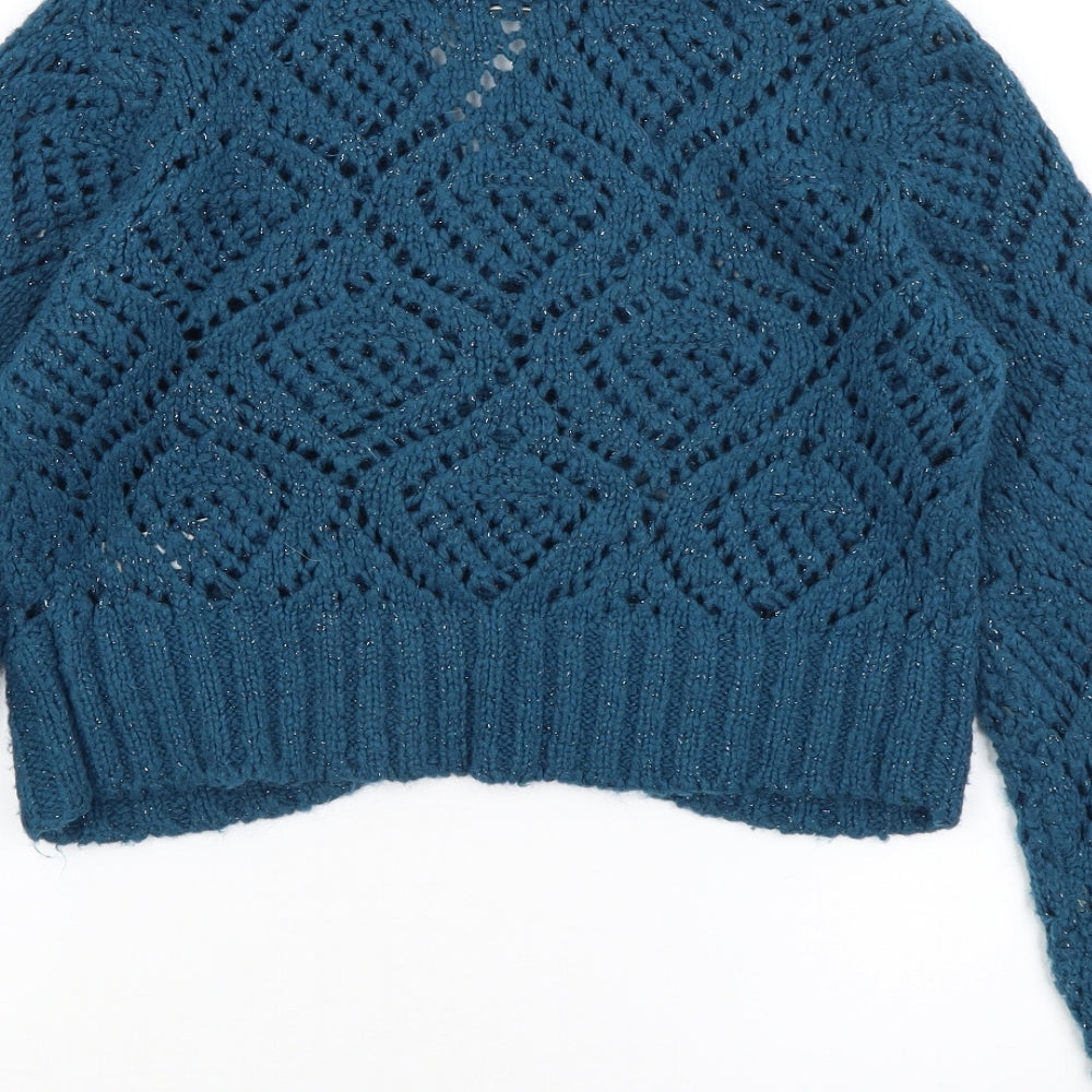 George Womens Blue Wrap Jumper Size S