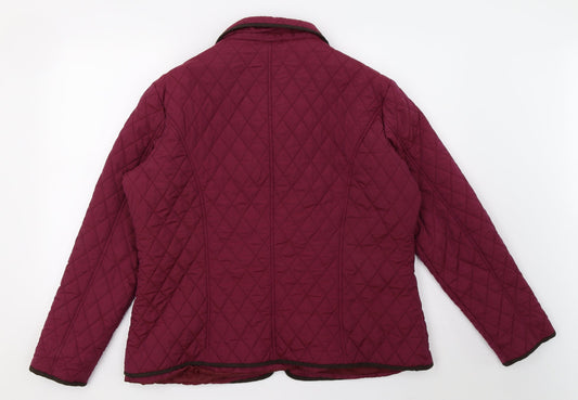 Julipa Womens Red Quilted Coat Size 12