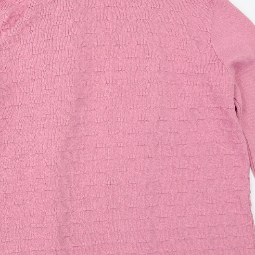 Monique Womens Pink Cardigan Jumper Size M