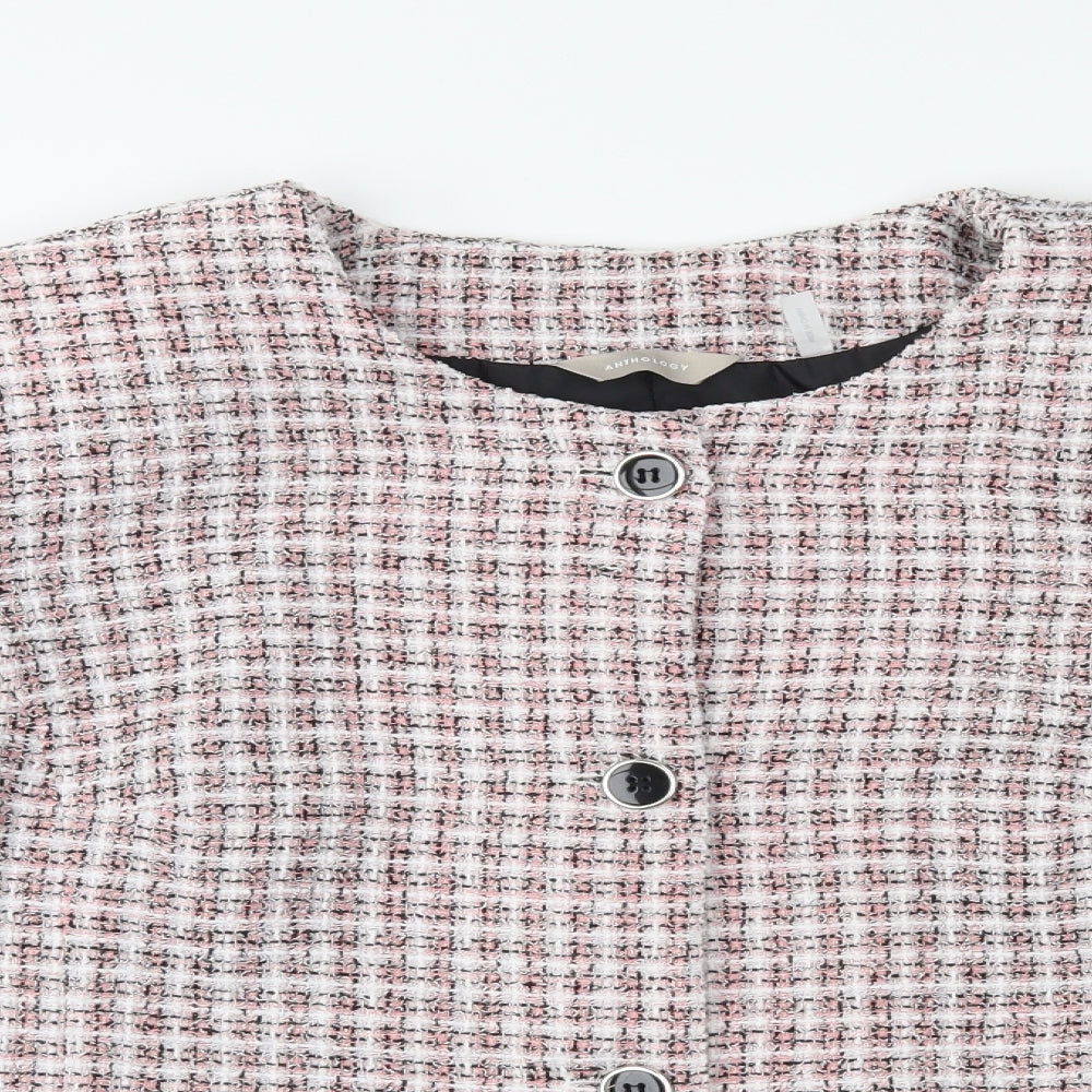 Anthology Womens Pink Check  Overcoat Coat Size 14