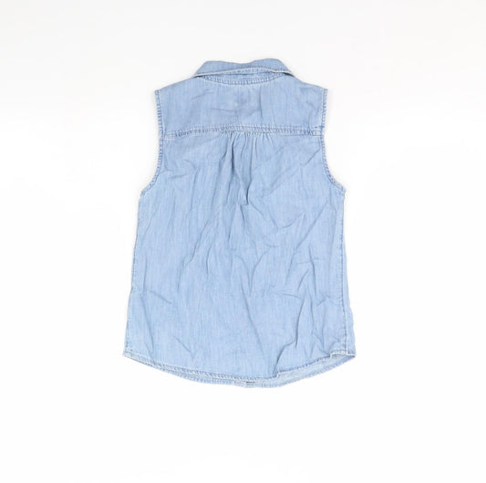 Gap Girls Blue Denim Basic Button-Up Size M