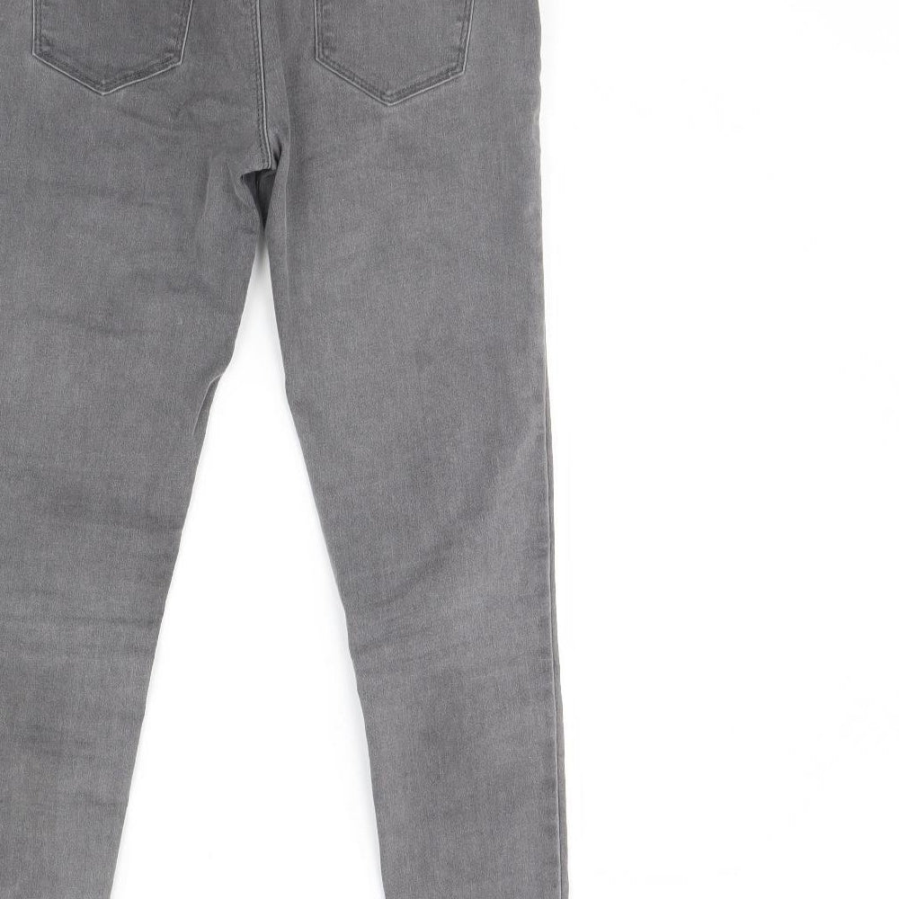 Brand and care label for Denim & Co. girls’ grey denim skinny jeans, size 11, years