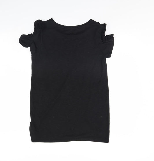 Papaya Womens Black Basic T-Shirt Size 8