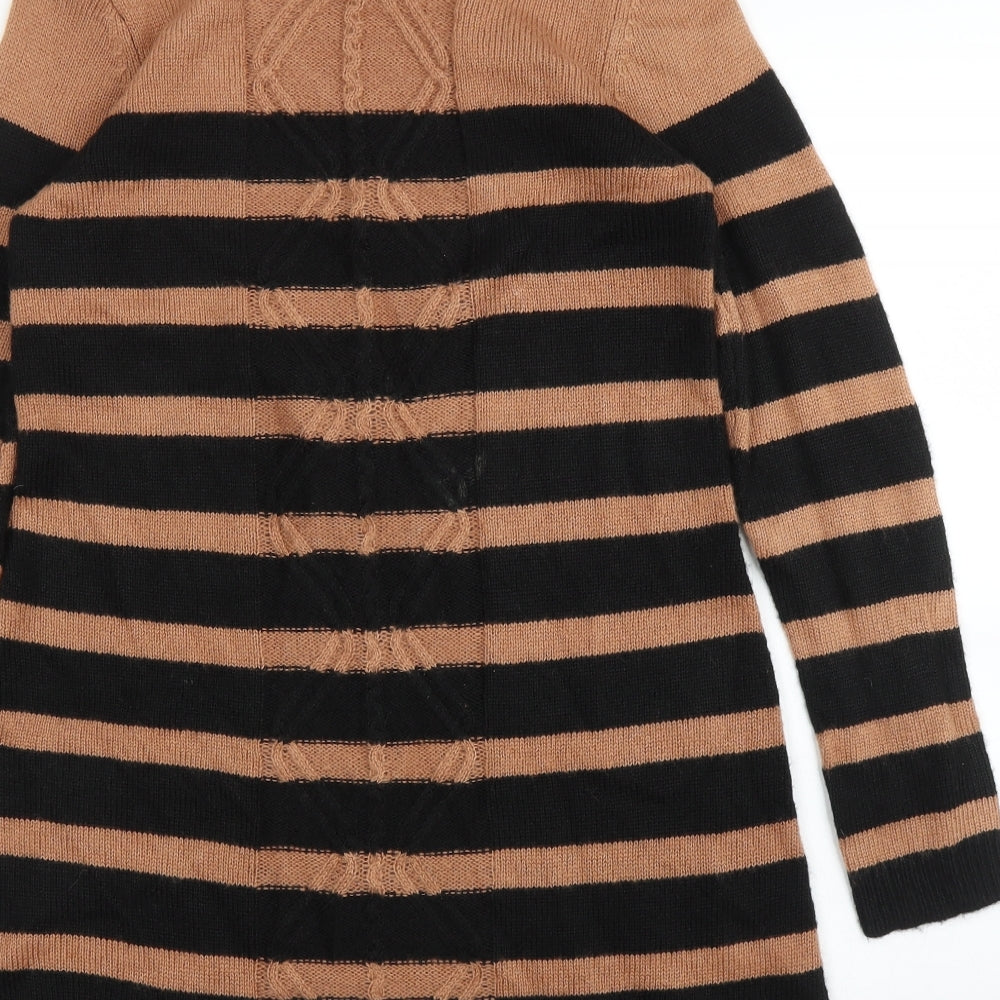 Wallis Womens Brown Striped Pullover Jumper Size M
