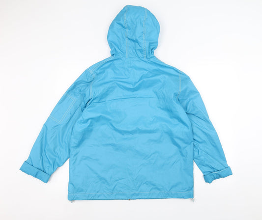 Reflections Womens Blue Rain Coat Coat Size M