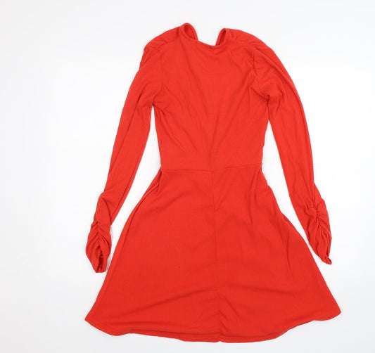 Boohoo Womens Orange A-Line Size 8