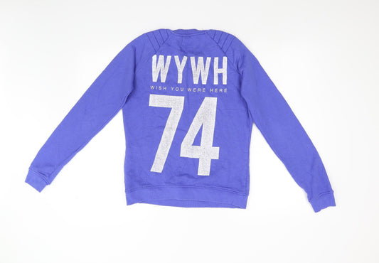 Karssan Womens Blue Pullover Sweatshirt Size XS