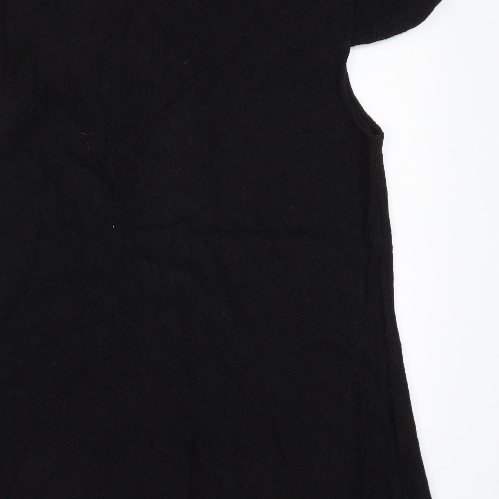 Miso Womens Black Knit Pullover Jumper Size M