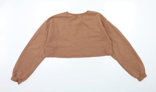 PRETTYLITTLETHING Womens Brown Pullover Sweatshirt Size S