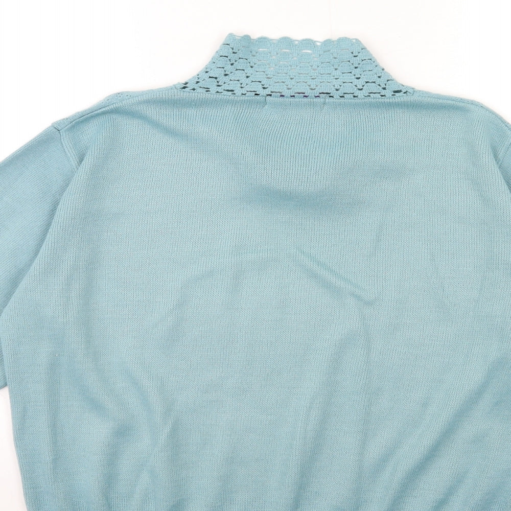 MERRY GOLD Womens Blue Knit Pullover Jumper Size S