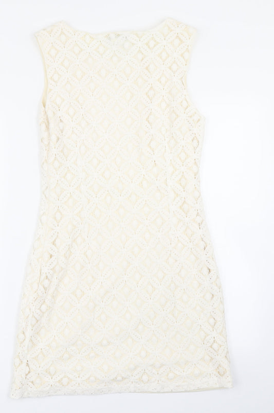 Pinky Womens Ivory A-Line Size M