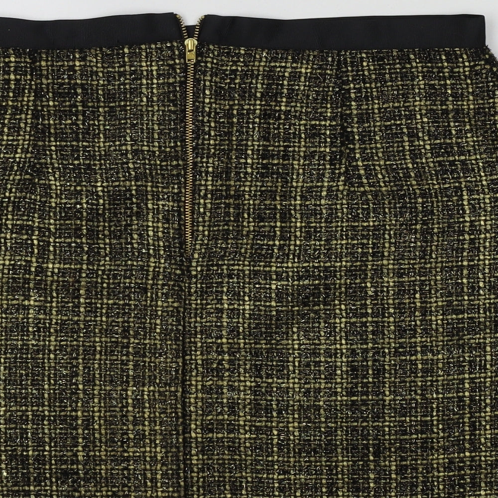 George Womens Gold A-Line Skirt Size 12