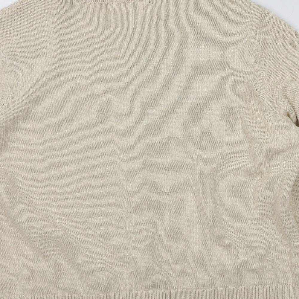 BM Womens Beige Cardigan Jumper Size L