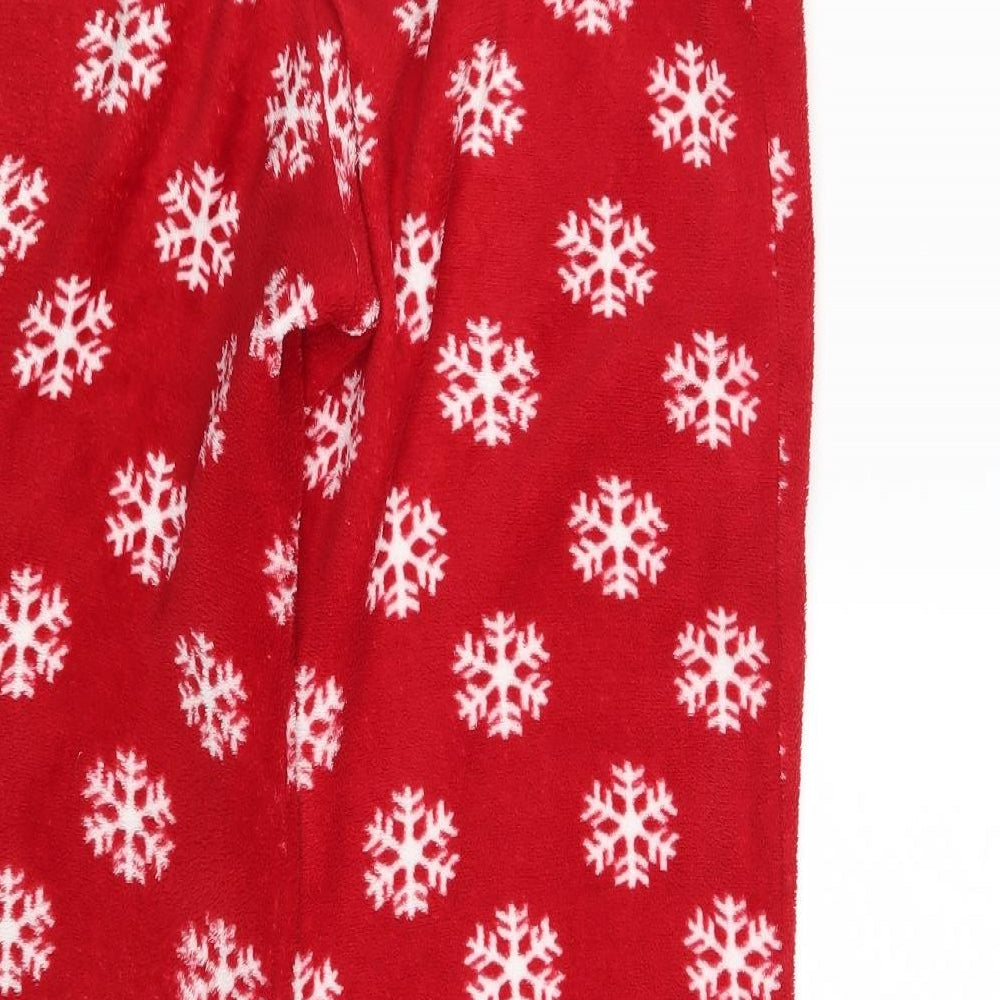Preworn Womens Red Fair Isle Jogger Trousers Size 12 L26 in