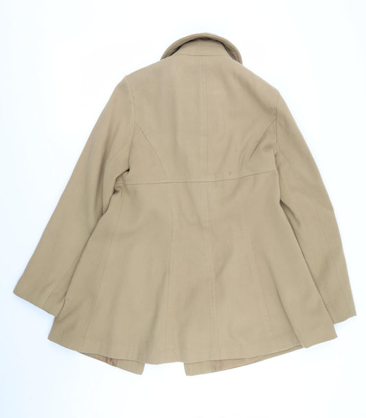 Peacocks Womens Beige Overcoat Coat Size 12