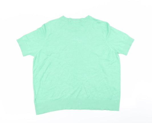 M&S Womens Green Basic T-Shirt Size 18