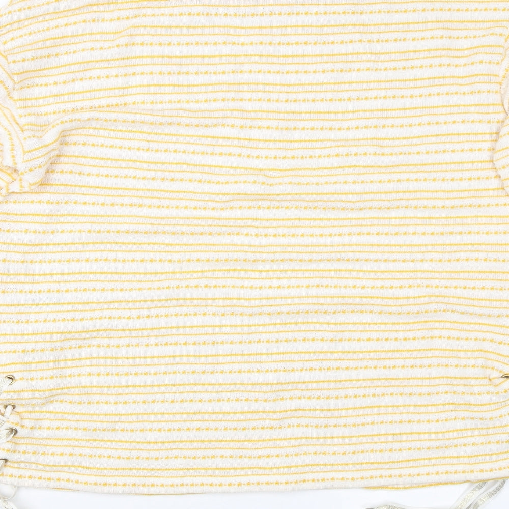 Matalan Womens Yellow Striped Pullover Jumper Size 12