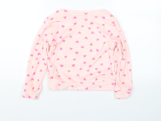 Jeff&co Girls Pink Polka Dot Top Pyjama Top Size 4-5 Years - Hearts
