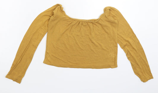 Boohoo Womens Beige Basic T-Shirt Size 12
