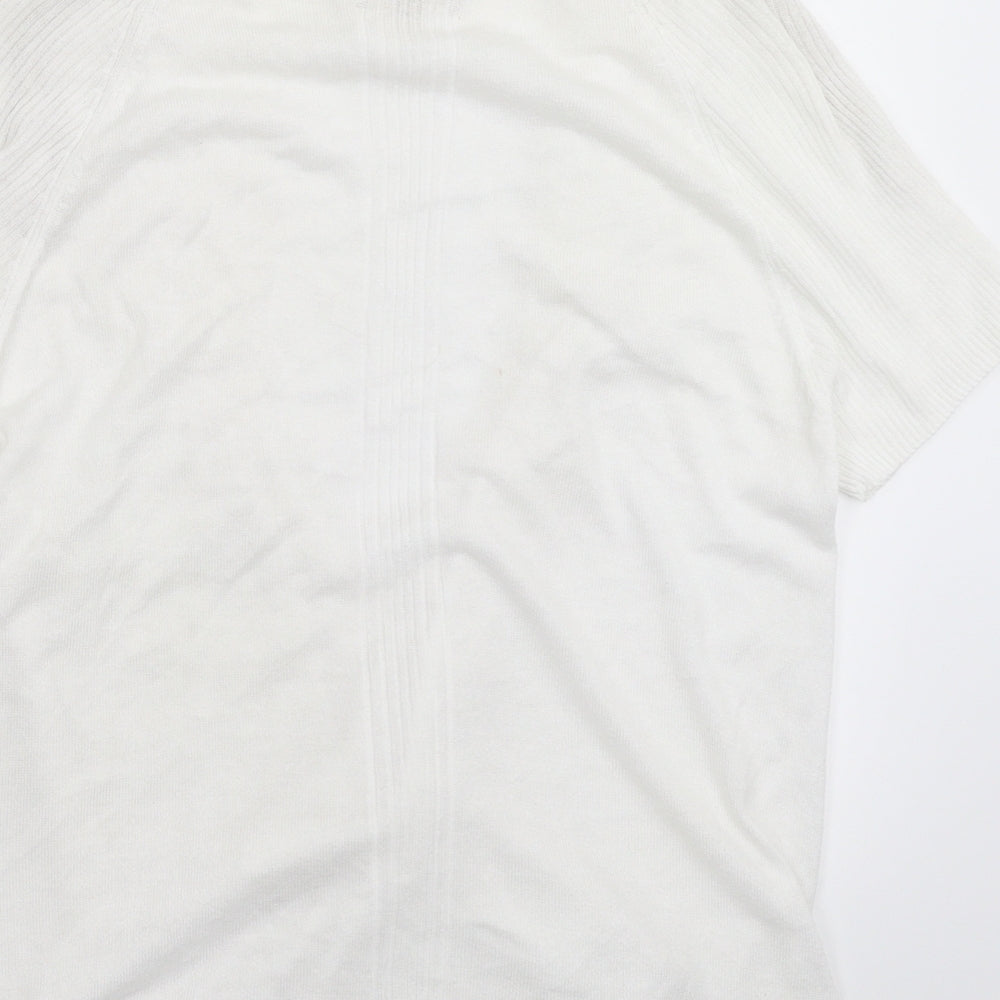 Soon Womens White Knit Cardigan Jumper Size 12