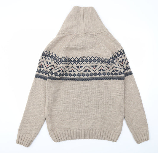 TEX Mens Beige Argyle/Diamond Pullover Sweatshirt Size S