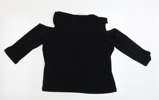 For Woman Womens Black Basic Blouse Size 14
