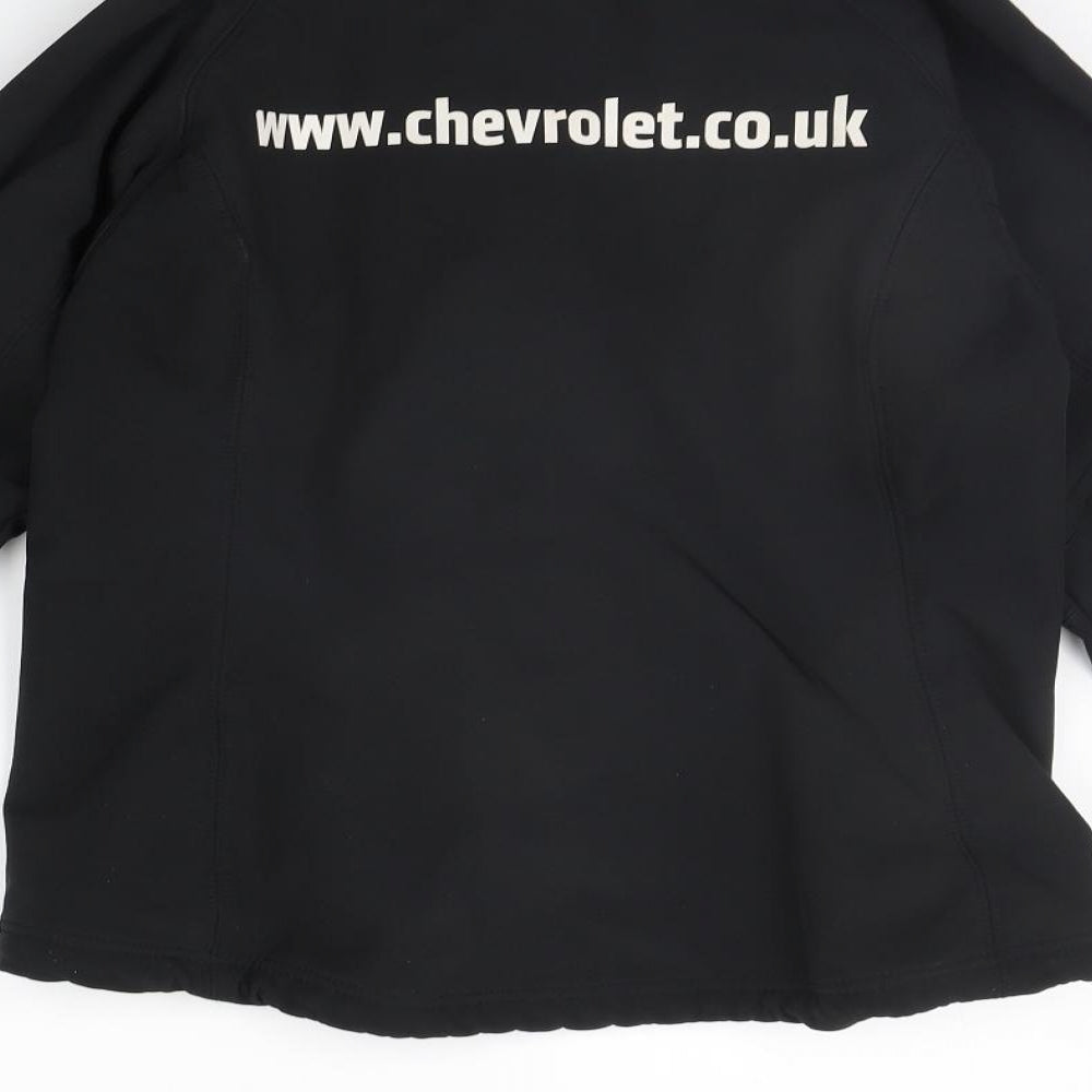 Brand and care label for b3c boys’ black jacket coat, size S