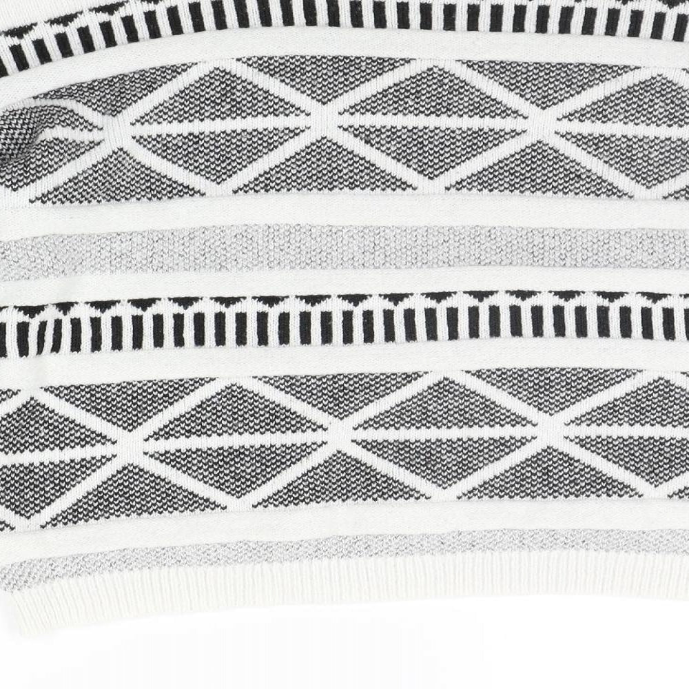 F&F Womens White Geometric Pullover Jumper Size 14