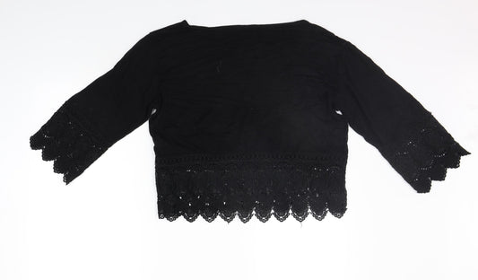 Boohoo Womens Black Basic T-Shirt Size 10